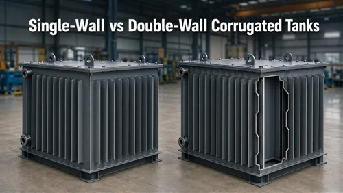 Qual a diferença entre um tanque corrugado padrão de parede simples e um de parede dupla?